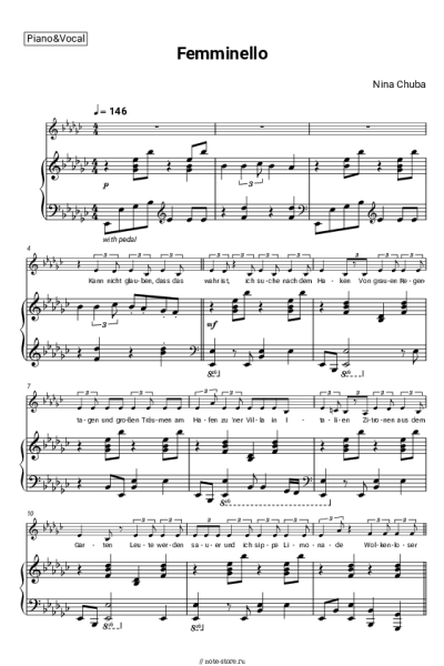 Ноты, аккорды Nina Chuba - Femminello