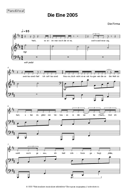 Ноты, аккорды Die Firma - Die Eine 2005