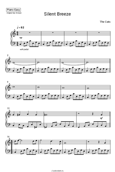 Ноты, аккорды The Cats - Silent Breeze