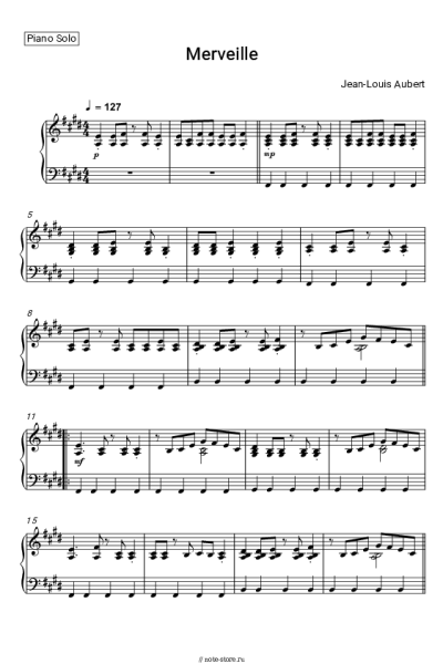 Ноты, аккорды Jean-Louis Aubert - Merveille