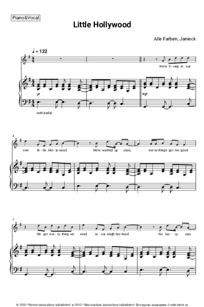 Ноты, аккорды Alle Farben, Janieck - Little Hollywood