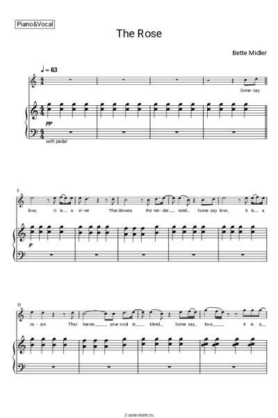 Ноты, аккорды Bette Midler - The Rose