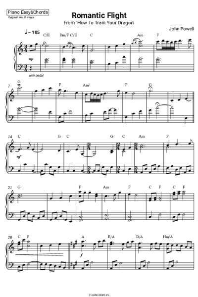 Ноты, аккорды Geek Music - Romantic Flight (From 'How To Train Your Dragon')