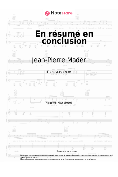 undefined Jean-Pierre Mader - En résumé en conclusion