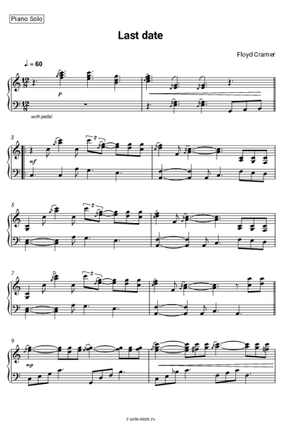 Ноты, аккорды Floyd Cramer - Last date