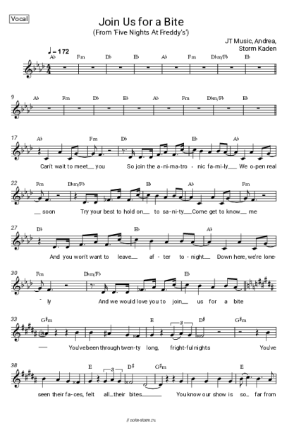 undefined JT Music, Andrea Storm Kaden - Join Us For A Bite (From 'Five Nights At Freddy's')