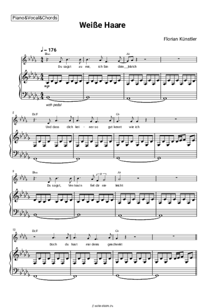 Ноты, аккорды Florian Künstler - Weiße Haare