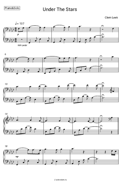 Ноты, аккорды Clem Leek - Under The Stars
