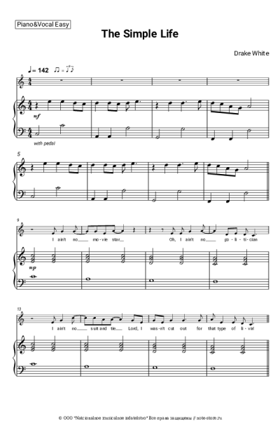 Ноты, аккорды Drake White - The Simple Life