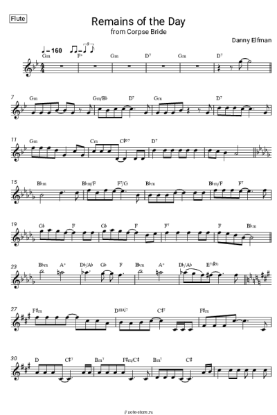 Ноты, аккорды Danny Elfman - Remains of the Day (from Corpse Bride)