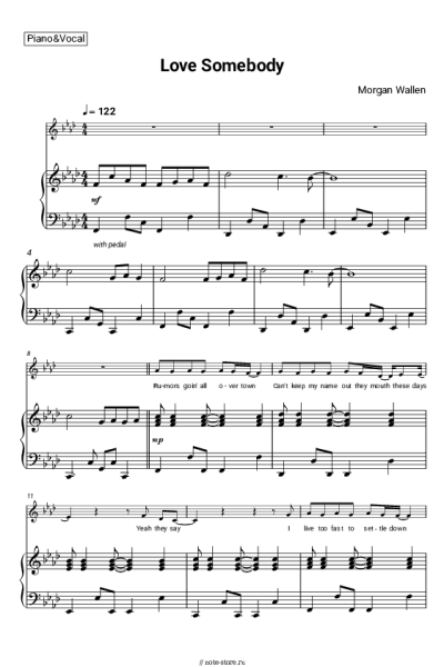 Ноты, аккорды Morgan Wallen - Love Somebody