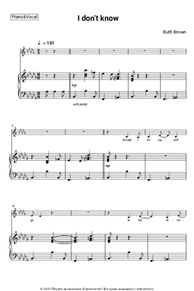 Ноты, аккорды Ruth Brown - I don’t know
