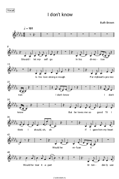 Ноты, аккорды Ruth Brown - I don’t know
