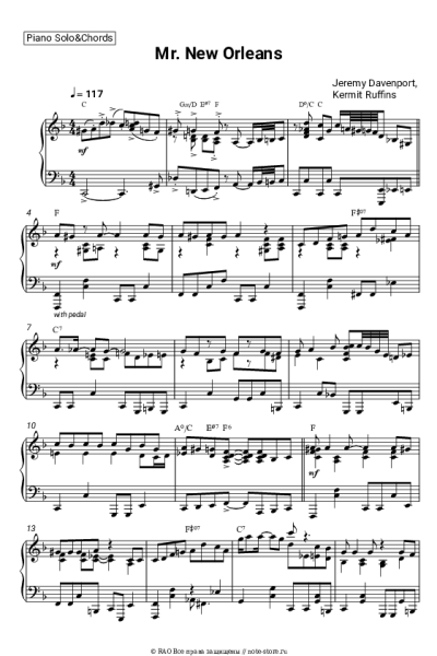 Ноты, аккорды Jeremy Davenport, Kermit Ruffins - Mr. New Orleans
