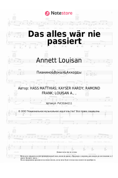 Ноты, аккорды Annett Louisan - Das alles wär nie passiert