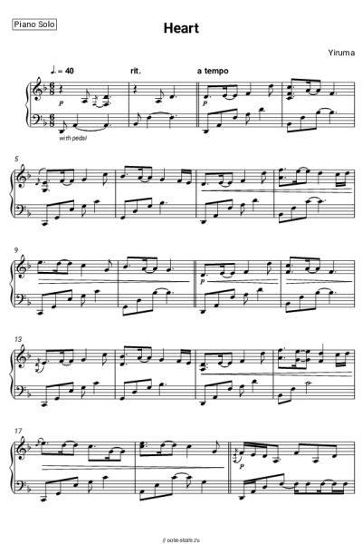 Ноты, аккорды Yiruma - Heart
