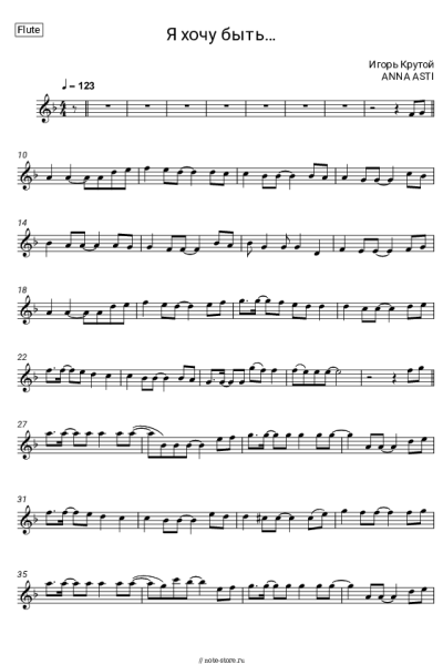 Ноты, аккорды Игорь Крутой, ANNA ASTI - Я хочу быть…