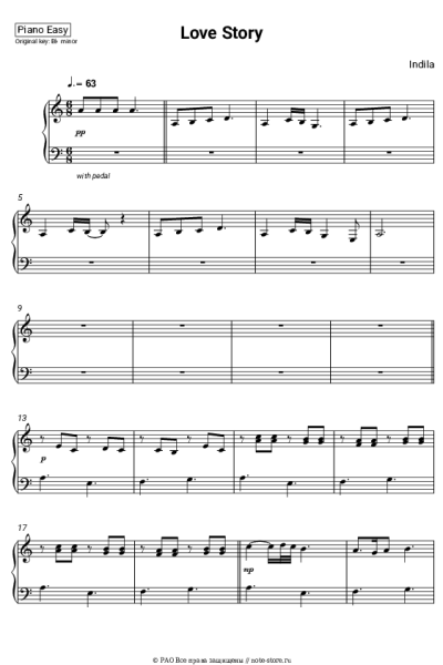 Ноты, аккорды Indila - Love Story