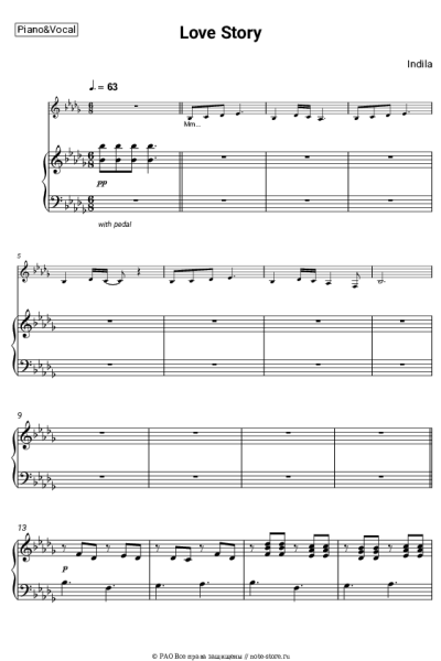 Ноты, аккорды Indila - Love Story
