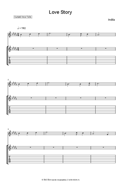 Ноты, аккорды Indila - Love Story