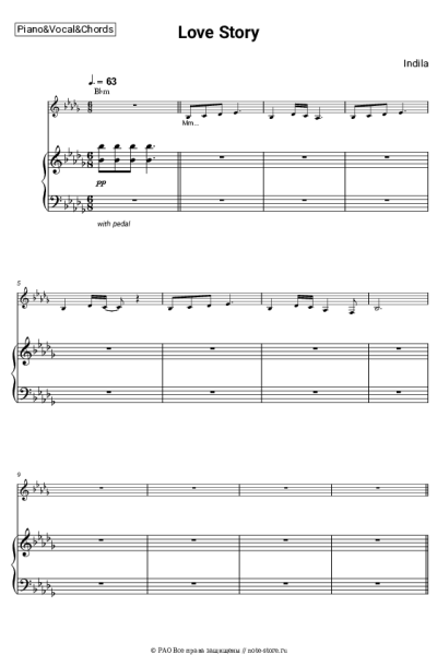 Ноты, аккорды Indila - Love Story