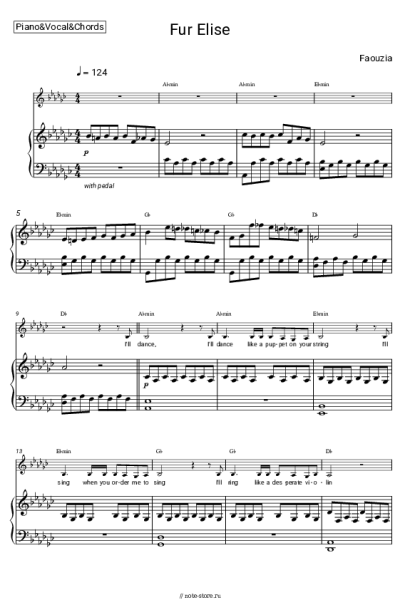 Ноты, аккорды Faouzia - Fur Elise