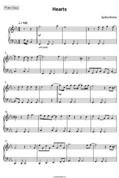 Ноты, аккорды Sydne Rome - Hearts