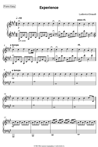 Ноты, аккорды Ludovico Einaudi - Experience