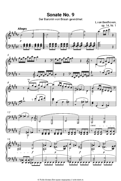 undefined Людвиг ван Бетховен - Piano Sonata No. 9, Op. 14 No. 1, I.Allegro