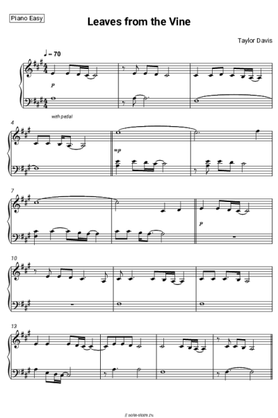 Ноты, аккорды Taylor Davis - Leaves from the Vine (From 'Avatar: The Last Airbender')