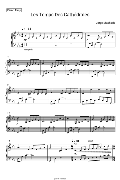Ноты, аккорды Jorge Machado - les temps des cathedrales
