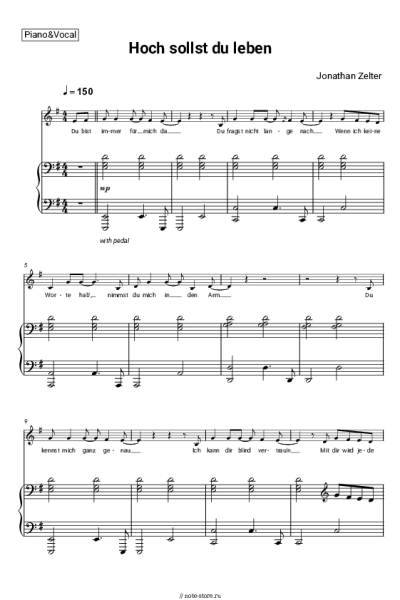 undefined Jonathan Zelter - Hoch sollst du leben