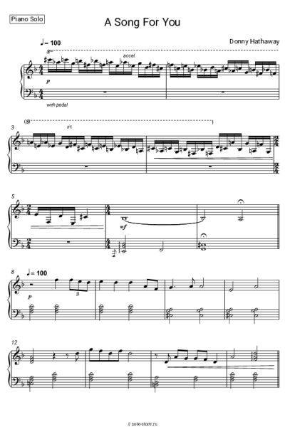 Ноты, аккорды Donny Hathaway - A Song For You