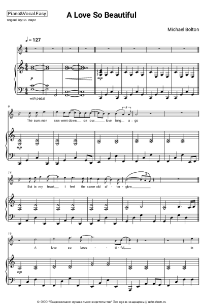 Ноты, аккорды Michael Bolton - A Love So Beautiful