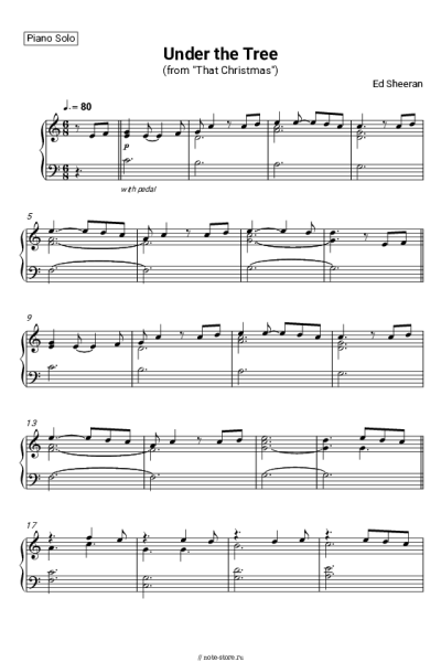 Ноты, аккорды Ed Sheeran - Under the Tree (from 'That Christmas')