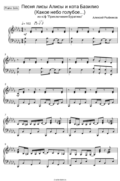 undefined Алексей Рыбников - Песня лисы Алисы и кота Базилио (Какое небо голубое...)
