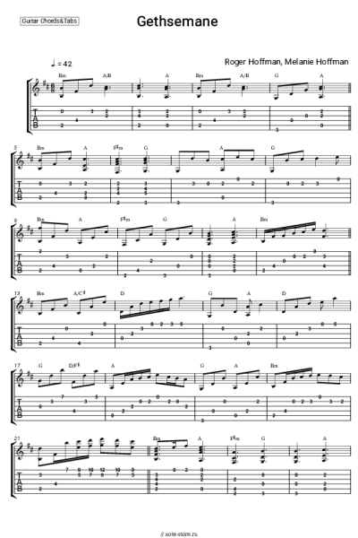 Ноты, аккорды Melanie Hoffman, Roger Hoffman - Gethsemane