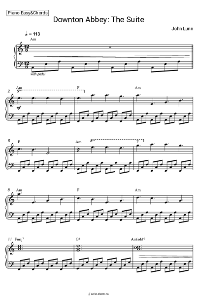 Ноты, аккорды John Lunn - Downton Abbey: The Suite