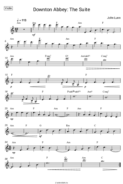 Ноты, аккорды John Lunn - Downton Abbey: The Suite