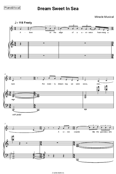 Ноты, аккорды Miracle Musical - Dream Sweet In Sea Major