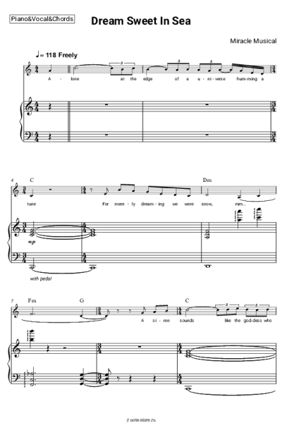 Ноты, аккорды Miracle Musical - Dream Sweet In Sea Major