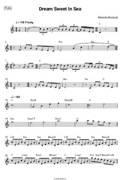 Ноты, аккорды Miracle Musical - Dream Sweet In Sea Major