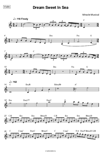 Ноты, аккорды Miracle Musical - Dream Sweet In Sea Major