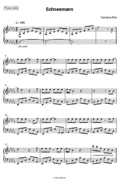 Ноты, аккорды Vanessa Mai - Schneemann
