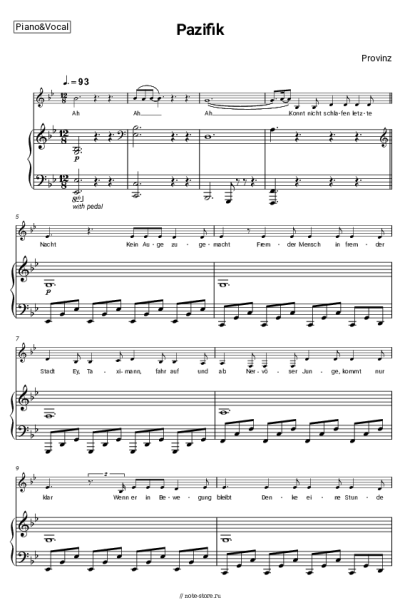 Ноты, аккорды Provinz - Pazifik