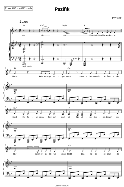 Ноты, аккорды Provinz - Pazifik