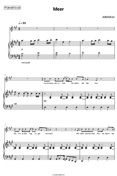Ноты, аккорды JEREMIAS - Meer