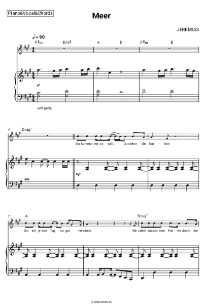 Ноты, аккорды JEREMIAS - Meer