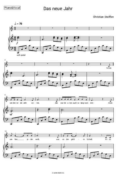 Ноты, аккорды Christian Steiffen - Das neue Jahr