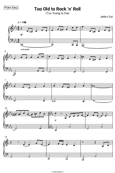 Ноты, аккорды Jethro Tull - Too Old to Rock ‘n’ Roll: Too Young to Die